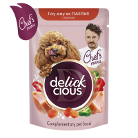 Delickcious паелья з куркою, рисом та овочами Вологий корм додатковий для дорослих собак (в соусі) 85г 12шт