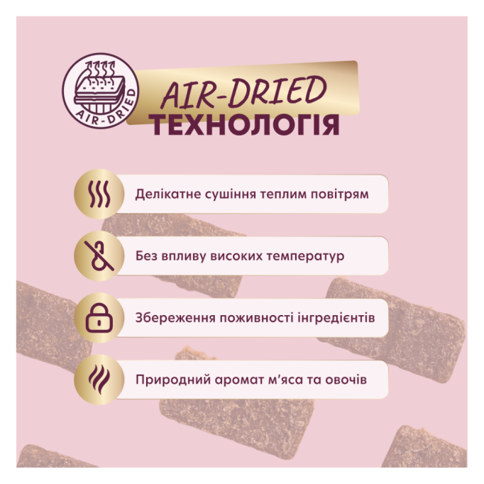 Delickcious Сушені снеки з яловичиною і гарбузом для дорослих собак 80г