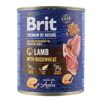 Brit Premium by Nature Lamb & Buckwheat Sensitive Вологий корм для дорослих собак з ягням та гречкою (паштет) 800г