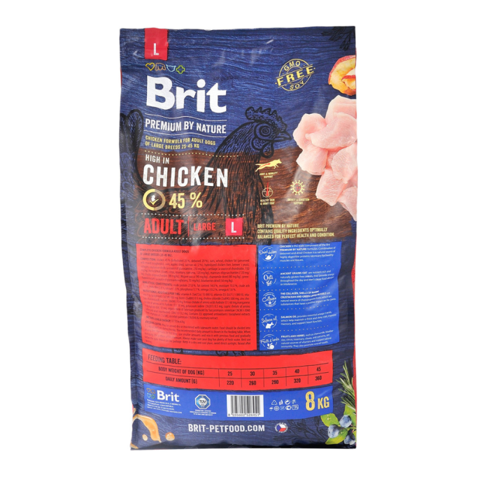 Brit Premium Adult L Сухий корм з куркою для дорослих собак великих порід 8кг