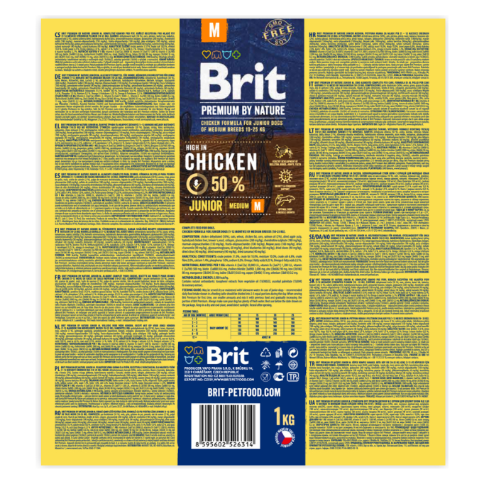 Brit Premium Junior M Сухий корм для цуценят і молодих собак середніх порід 1кг