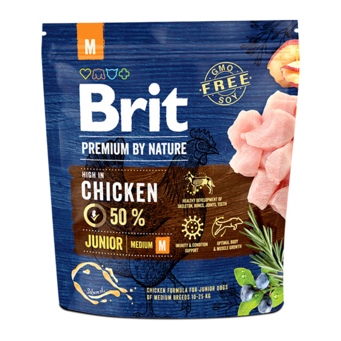 Brit Premium Junior M Сухий корм для цуценят і молодих собак середніх порід 1кг