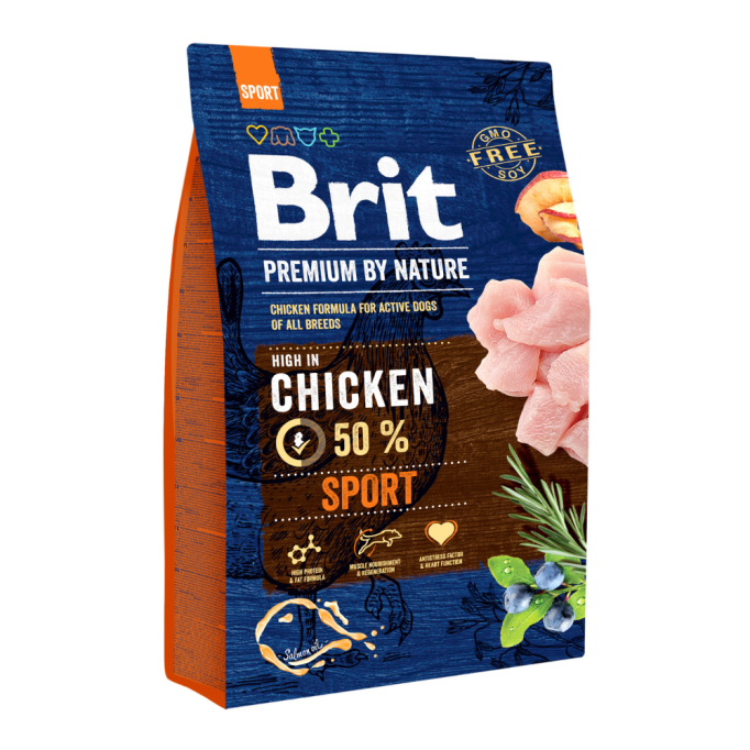 Brit Premium Sport Сухий корм з куркою для дорослих собак усіх порід з високими витратами енергії 3кг