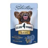 Club 4 Paws Plus Selection Вологий корм з качкою та індичкою для дорослих собак малих порід (в соусі) 85г 12шт