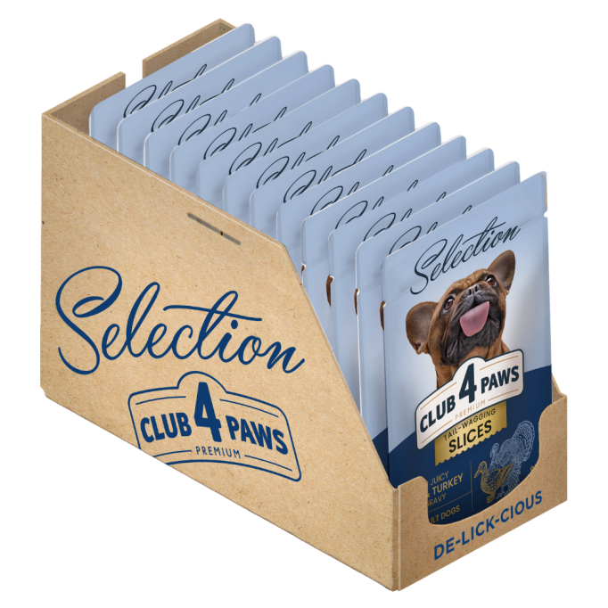 Club 4 Paws Plus Selection Вологий корм з качкою та індичкою для дорослих собак малих порід (в соусі) 85г 12шт