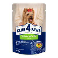 Club 4 Paws Adult Dog Small Breeds wiht Chicken in jelly Вологий корм з куркою для дорослих собак малих порід (в желе) 100г 24шт