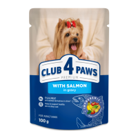 Club 4 Paws Adult Dog with Salmon in gravy Вологий корм з лососем для дорослих собак малих порід (в соусі) 100г 24шт