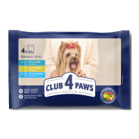 Club 4 Paws Set with Lamb, Rabbit, Salmon Набір вологого корму для дорослих собак малих порід (в соусі) 85г 4шт