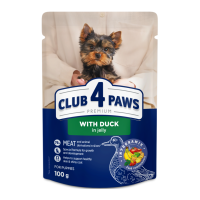 Club 4 Paws Puppies Small Breeds with Duck in jelly Вологий корм з качкою для цуценят малих порід (в желе) 100г 24шт