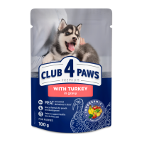 Club 4 Paws Puppies All Breeds with Turkey in gravy Вологий корм з індичкою для цуценят (в соусі) 100г 24шт