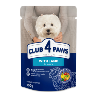 Club 4 Paws Adult Dog Small Breeds with Lamb in gravy Вологий корм з ягням для дорослих собак малих порід (в соусі) 100г 24шт