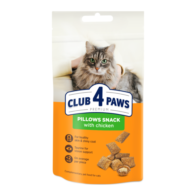 Club 4 Paws Подушечки з куркою для дорослих котів 60г