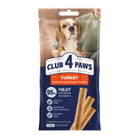 Club 4 Paws М'ясні палички з індичкою для дорослих собак середніх та великих порід 20г 3шт