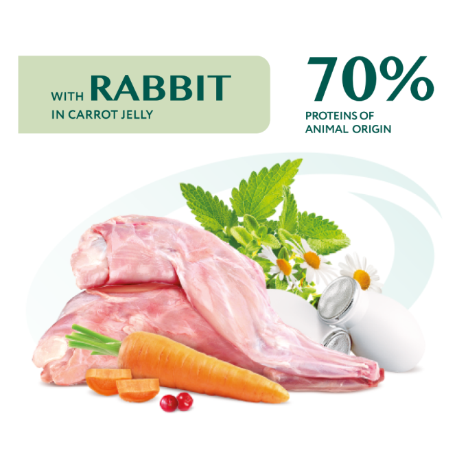 Optimeal Adult Cats Rabbit Carrot jelly Вологий корм з кроликом у морквяному желе для дорослих котів 85г 12шт