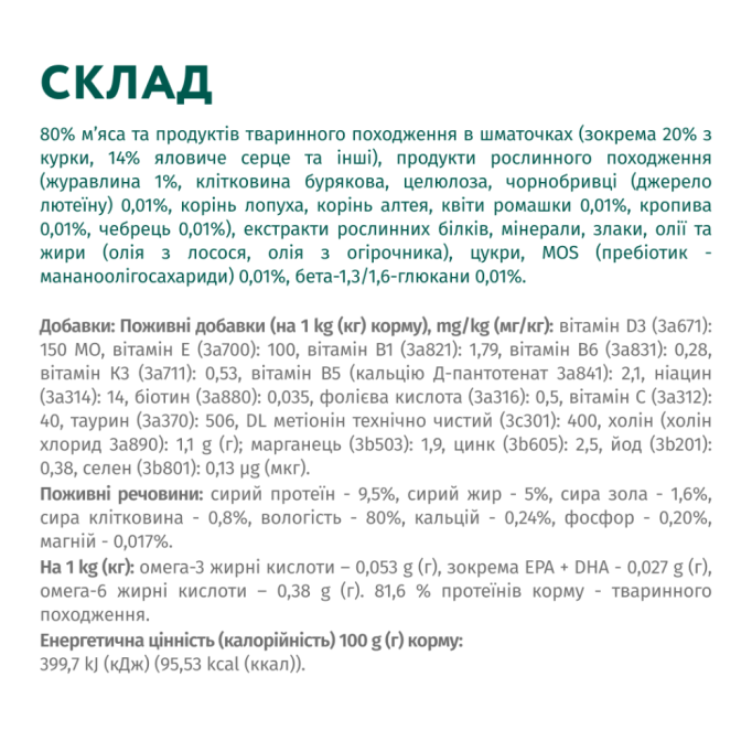 Optimeal Adult Dogs Beef & Cranberry jelly Вологий корм із яловичиною та журавлиною для дорослих собак (в желе) 100г 12шт