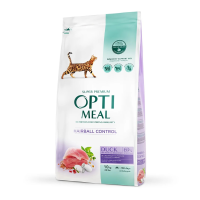 Optimeal Adult Cat Duck Hairball Control Сухий корм з качкою для дорослих котів з ефектом виведення шерсті 10кг