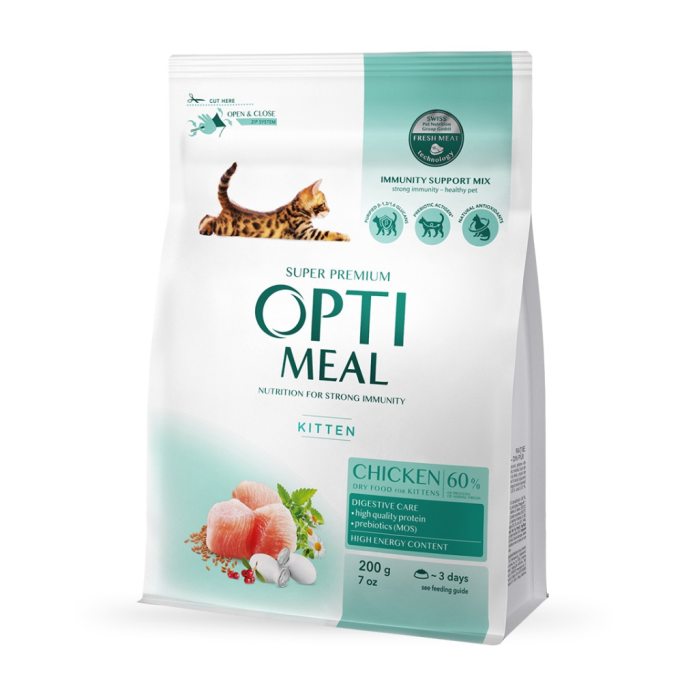 Optimeal Kitten Chicken Сухий корм з куркою для кошенят 200г
