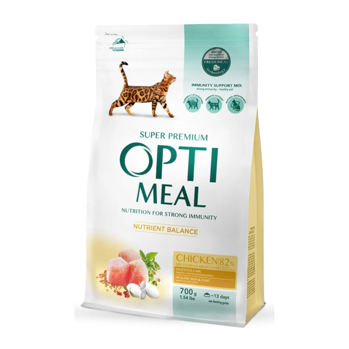 Optimeal Adult Cat Chicken Cухий корм з куркою для дорослих котів 700г