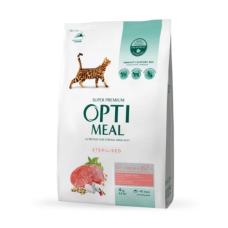 Optimeal Adult Cat Sterilised Beef & Sorghum Сухий корм з яловичиною та сорго для стерилізованих котів 4кг