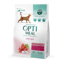 Optimeal Adult Cat High in Veal Сухий корм з високим вмістом телятини для дорослих котів 200г