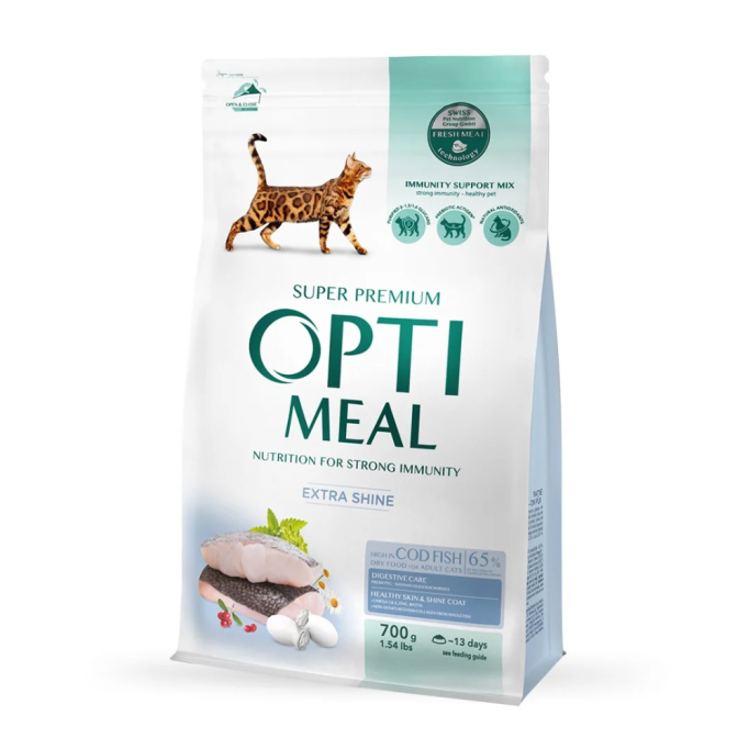 Optimeal Adult Cat Cod Fish Сухий корм з високим вмістом тріски для дорослих котів 700г