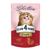 Club 4 Paws Premium Plus Selection Вологий корм зі смужками кролика в соусі 85г 12шт