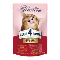 Club 4 Paws Premium Plus Selection Вологий корм зі смужками яловичини в крем-супі з брокколі 85г 12шт