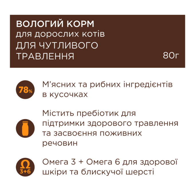 Club 4 Paws Вологий корм з куркою для дорослих котів із чутливим травленням (в соусі) 80г 24шт